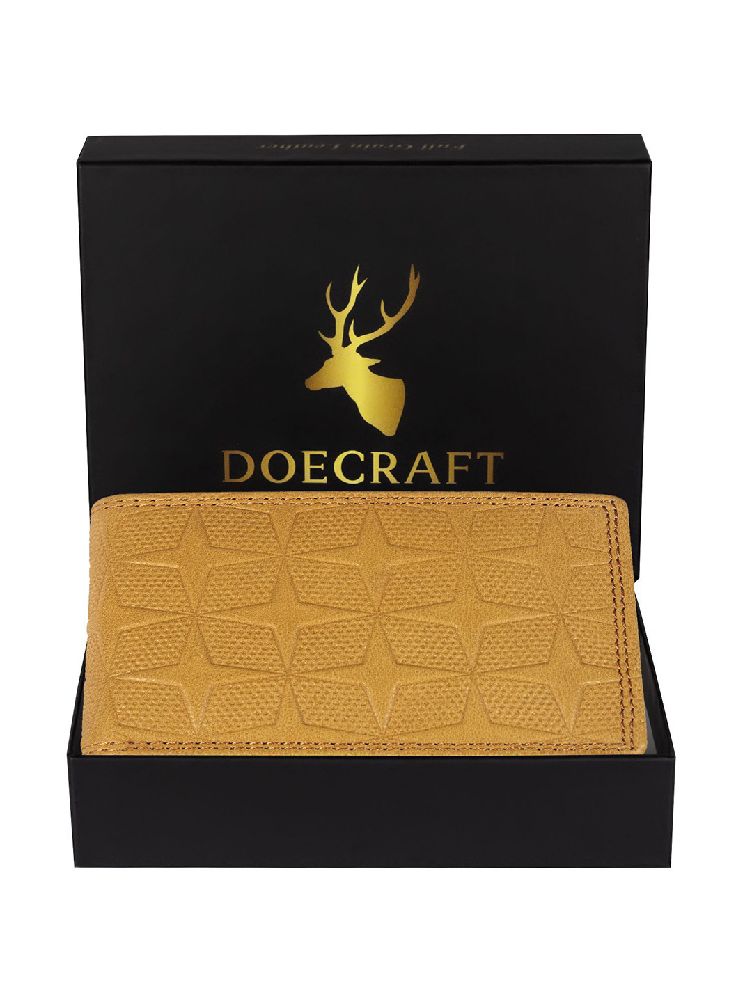 DOECRAFT Men Textured Leather Two Fold Wallet
