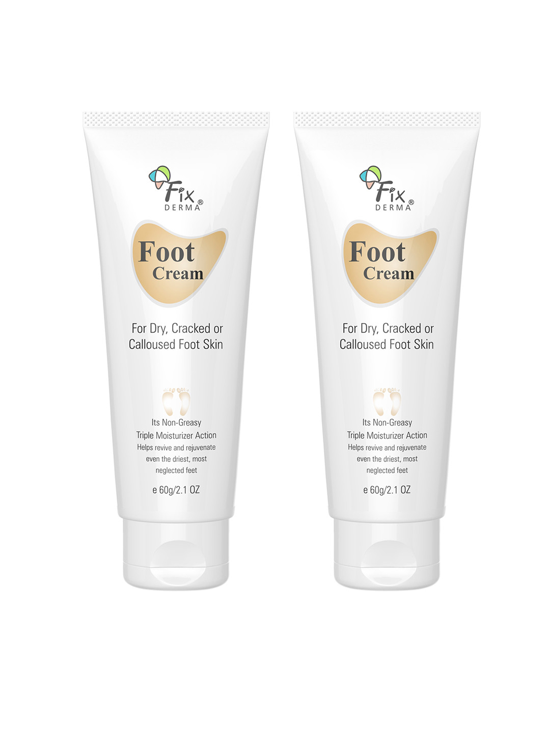 FIXDERMA Set of 2 Heel Repair Foot Cream for Dry & Cracked Feet - 60 g each
