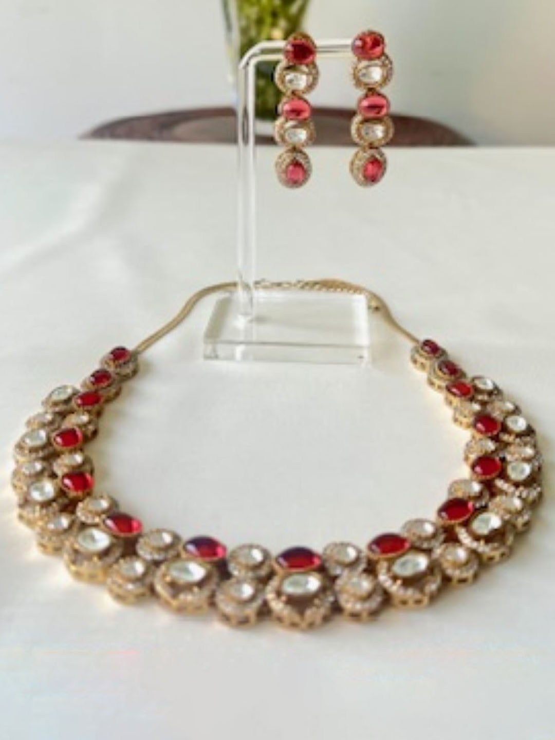 JewelTreeTz Gold-Plated Kundan Studded JewellerySet