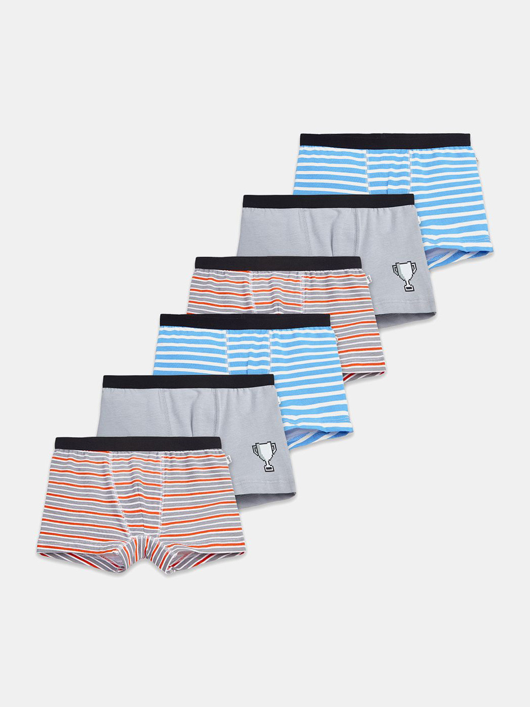You Got Plan B Boys Pack Of 6 PrintedTrunks BXB-BlueGrey: 4-6