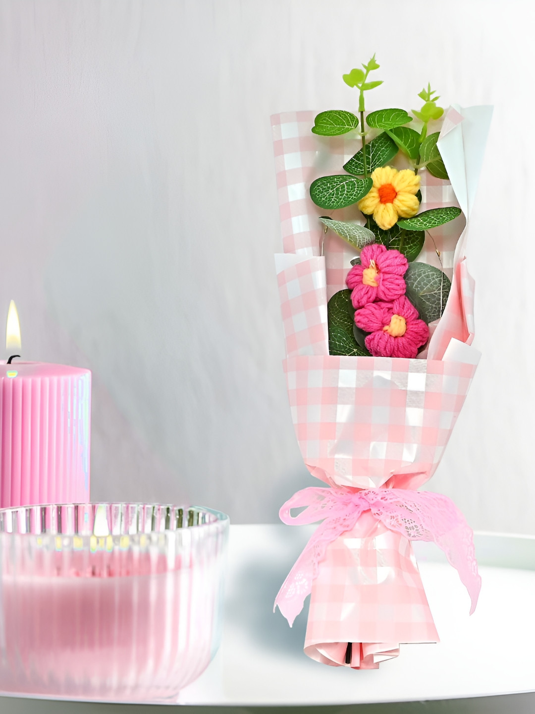 Cortina Pink And Green Artificial Flower