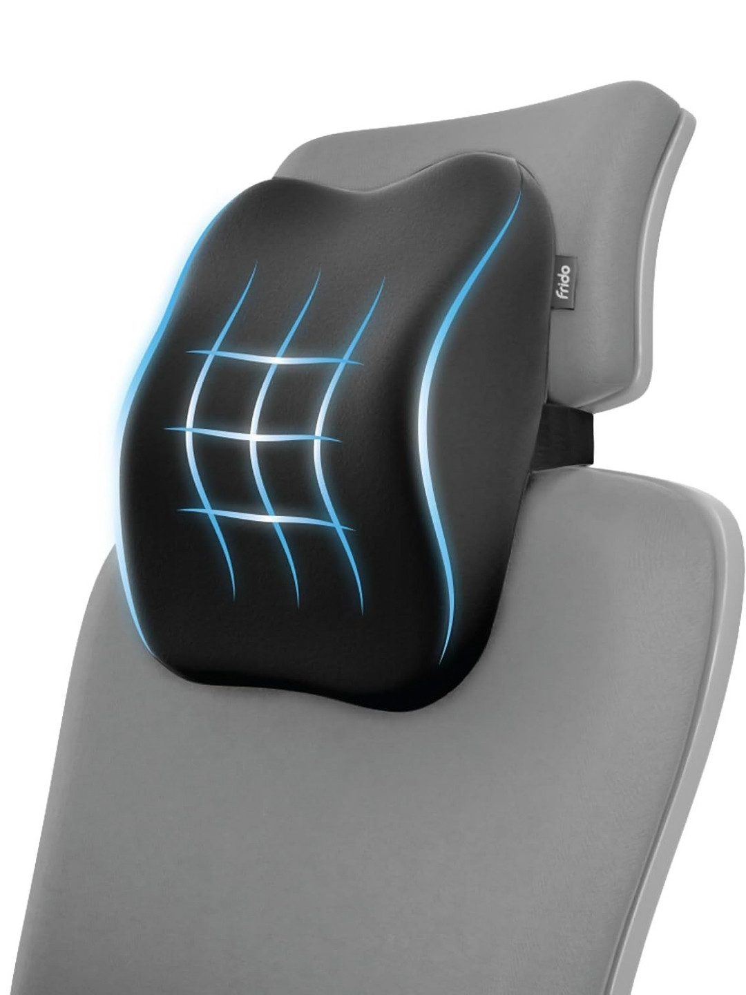 FRIDO Black Abstract Faux Velvet Breathable Medium Memory Foam Therapedic Pillow-31 x 13 x 24 cm