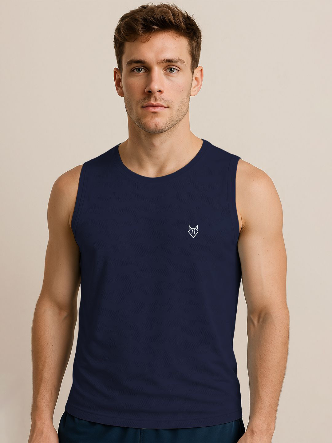 Body Mechanics Ultra-Light Round Neck Active Sports Vest MN-BMS-107-Navy-M