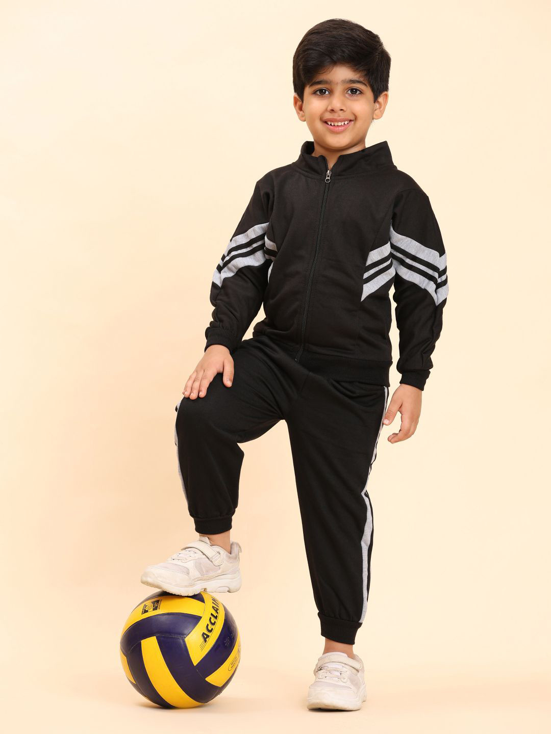 Ameeha Boys Striped Mid Rise Tracksuit