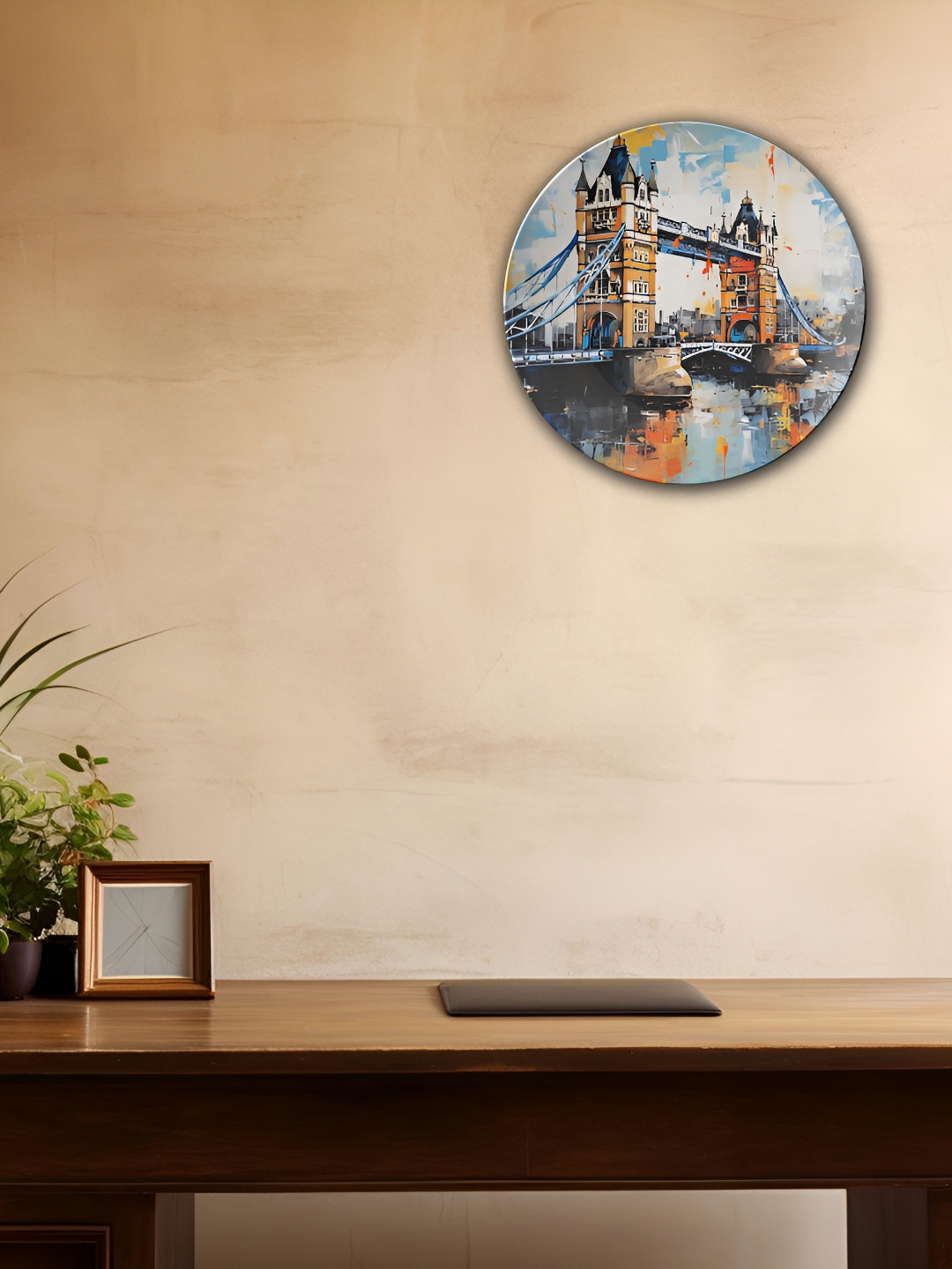 THE QUIRKY HOME A Bridge to the Past Crafted Ceramics Glossy Hanging Hall Wall Plates-10In