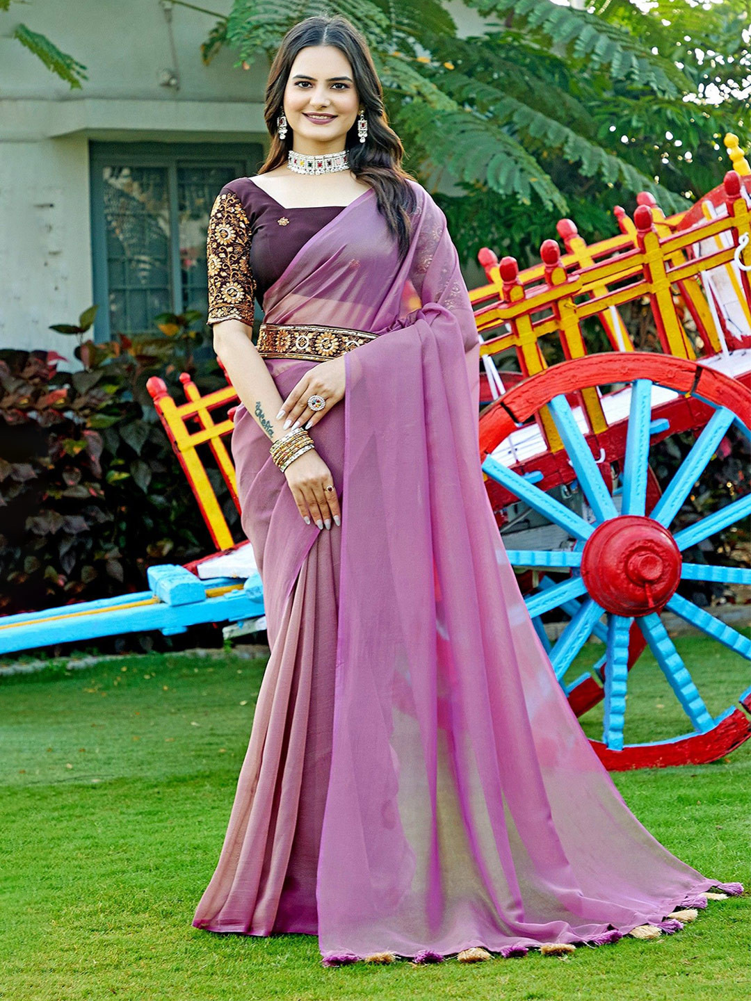 K 5 Fashion Organza Saree