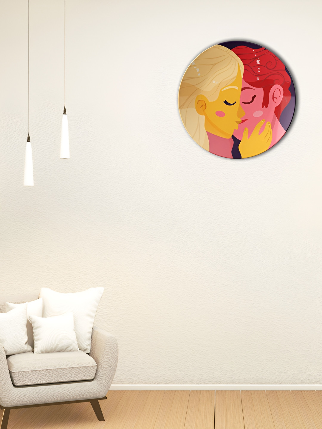 THE QUIRKY HOME The Art of Love Crafted Ceramics Glossy Hanging Hall Wall Plates-8In