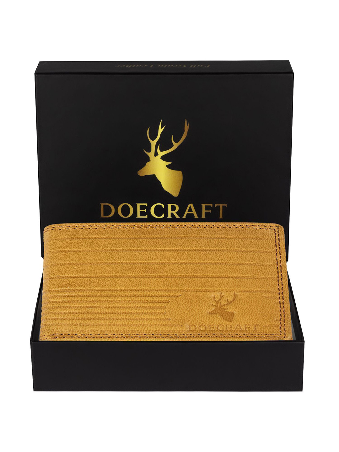 DOECRAFT Men Printed Leather Two Fold Wallet
