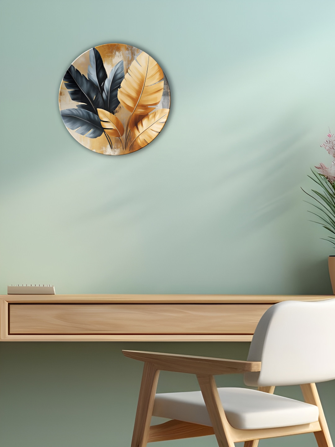 THE QUIRKY HOME Golden Touch Crafted Ceramics Glossy Hanging Hall Wall Plates-10In