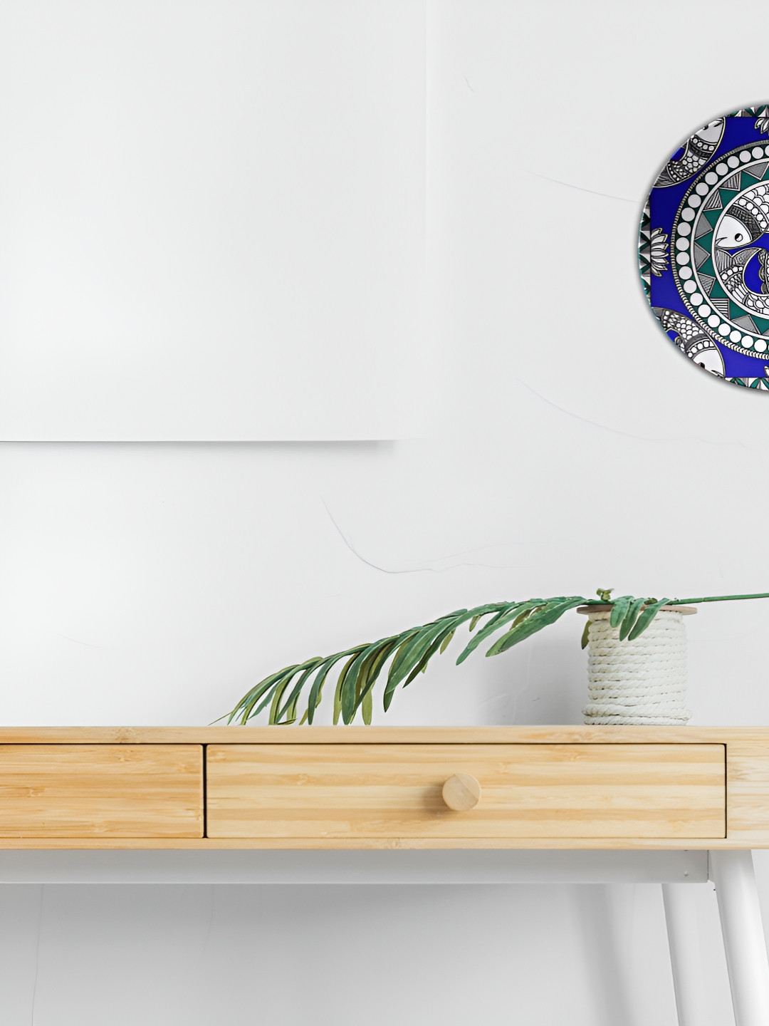 THE QUIRKY HOME Fish Mandala Crafted Ceramics Glossy Hanging Hall Wall Plates-8In