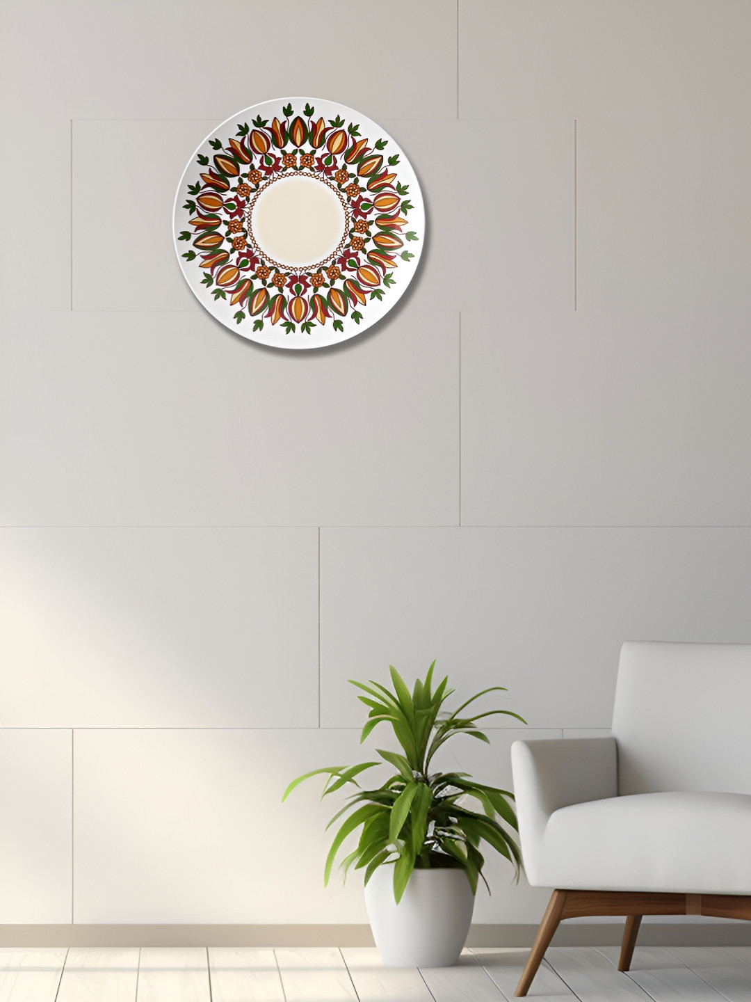 THE QUIRKY HOME A Serene Scene Crafted Ceramics Glossy Hanging Hall Wall Plates-8In