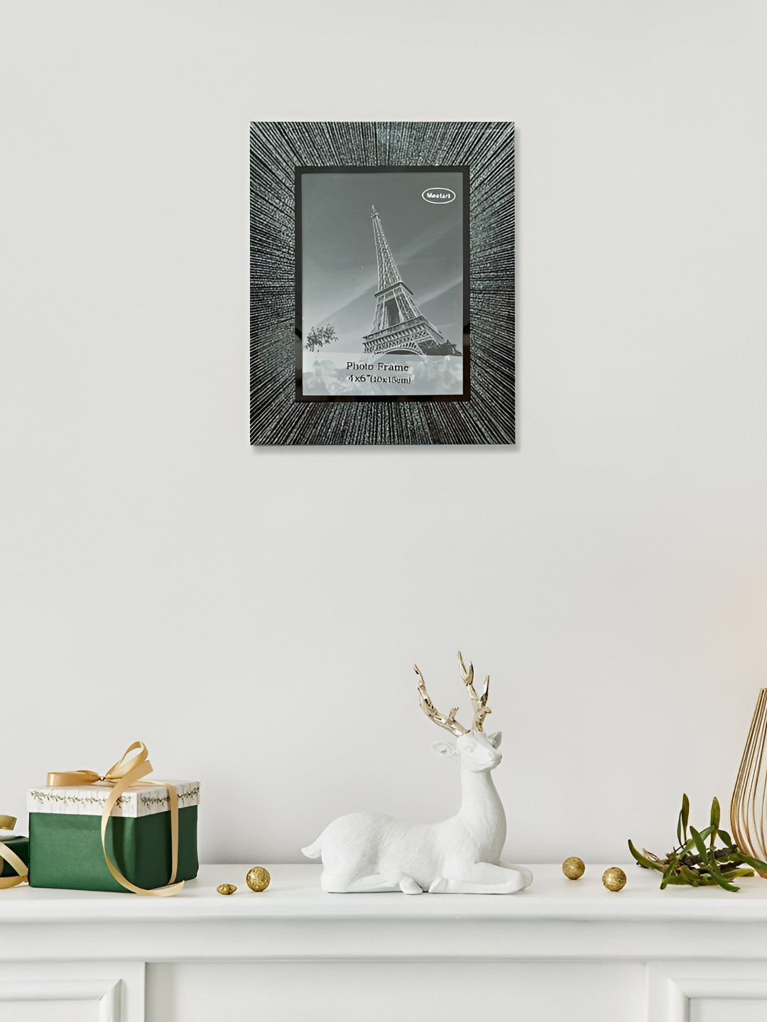 Cortina Black & Silver-Toned 1 Pieces Glass Wall Photo Frames