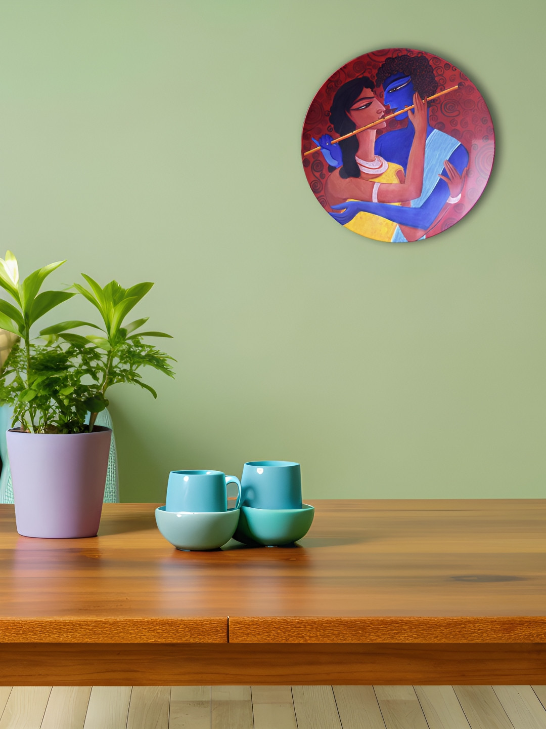 THE QUIRKY HOME Divine Love Crafted Ceramics Matte Hanging Hall Wall Plates-8In