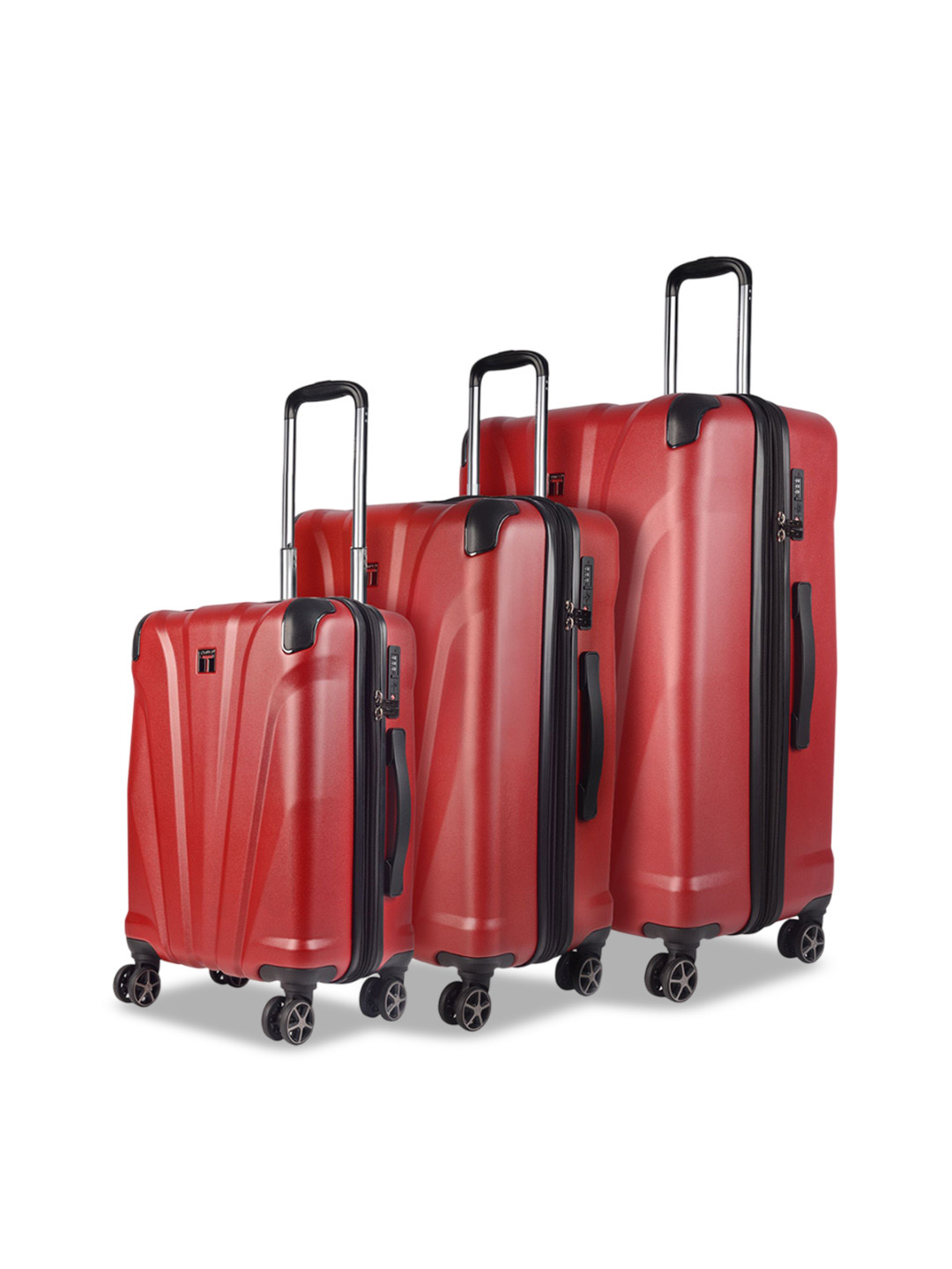Timus Hard Luggage Set Of 3 Hard Sided Trolley Suitcase