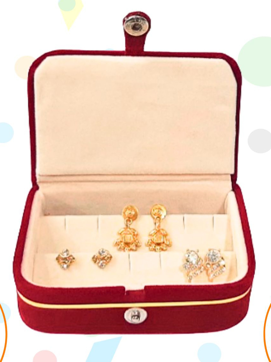 Ajabh Brown 2 Pieces Reusable Earring Box Jewellery Organisers