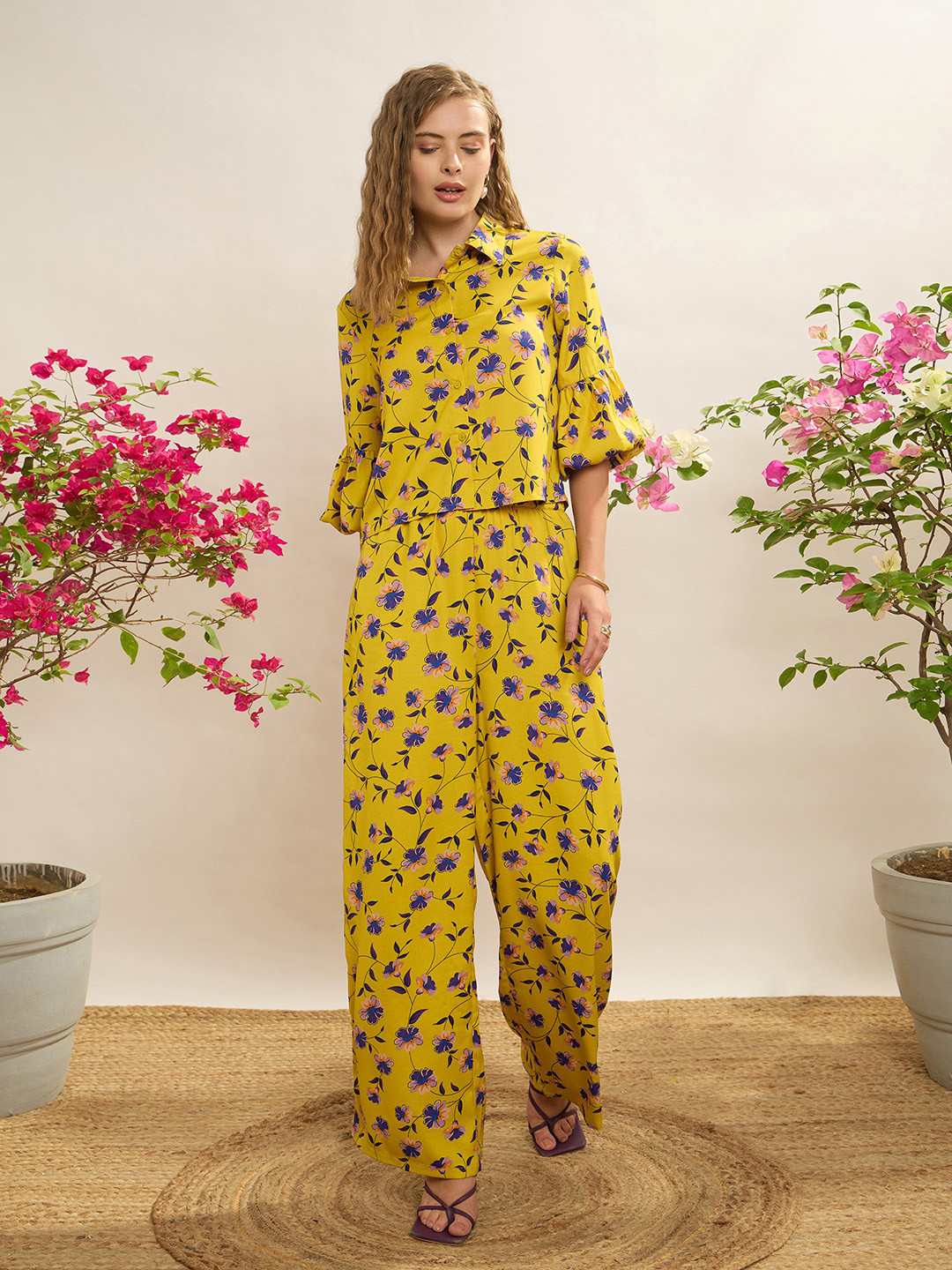CORSICA Floral Print Bell Sleeve Co-Ords