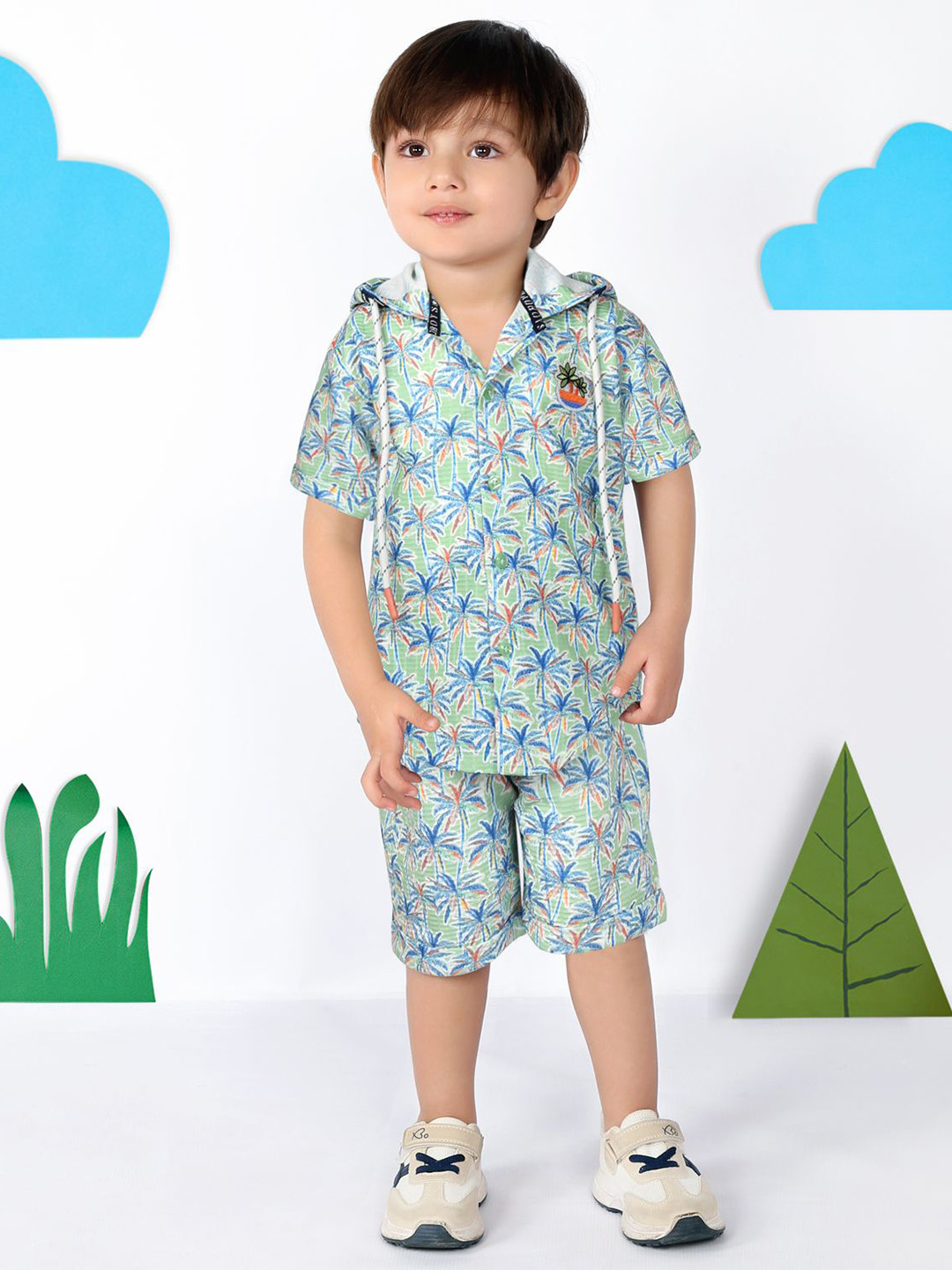 Bad Boys Boys Printed Hooded Shirt With Shorts