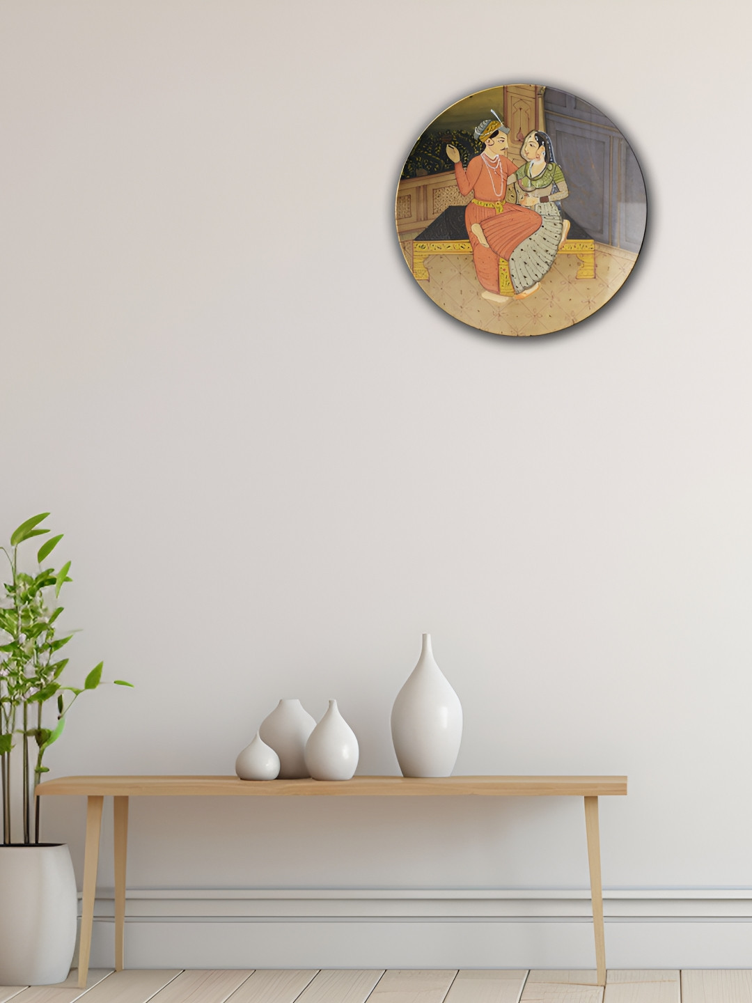 THE QUIRKY HOME The Mughal Romance Ceramic Ethnic Motifs Glossy Hall Wall Plates-10In