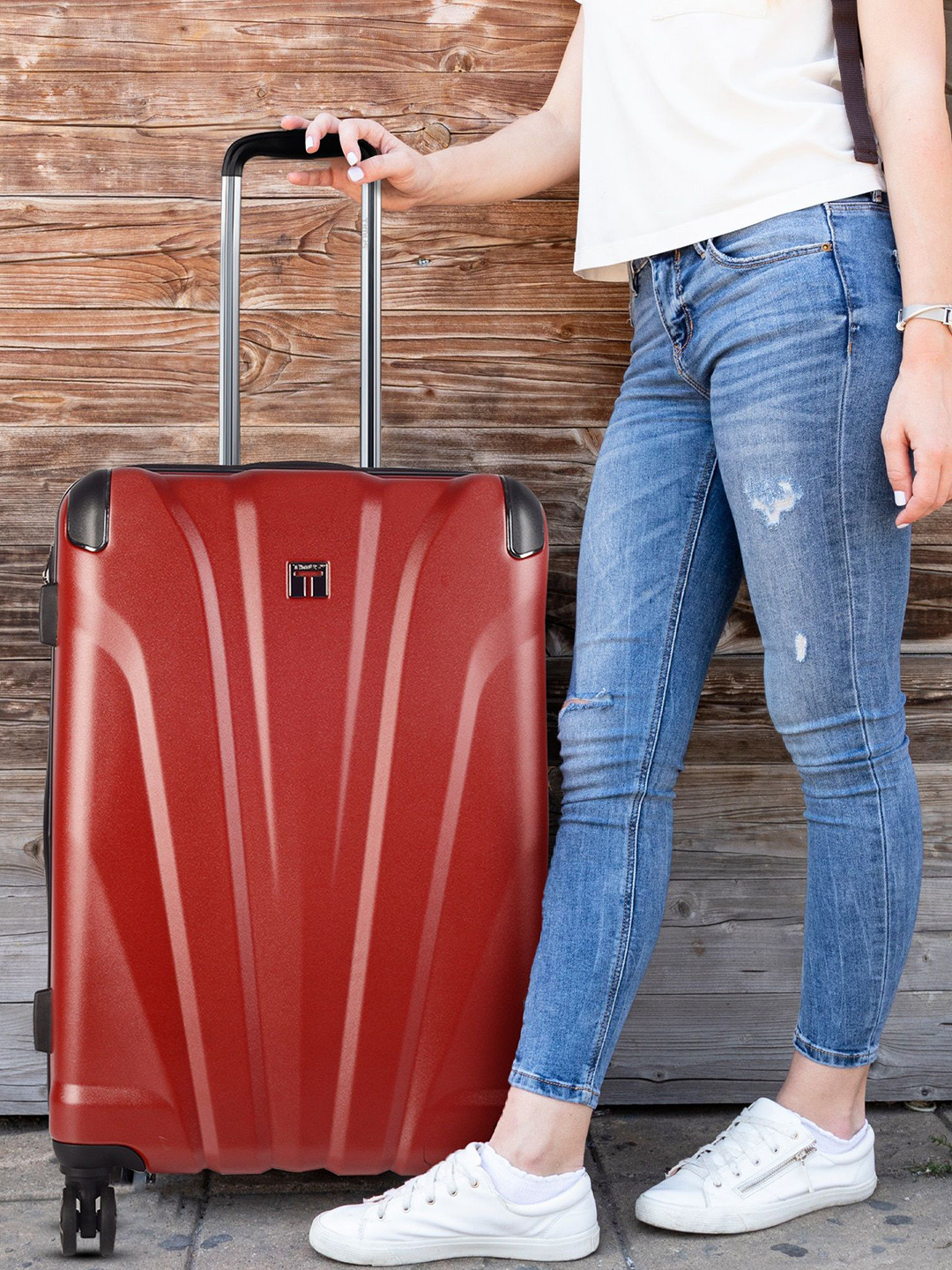 Timus Hard Luggage Hard Sided Medium Trolley Suitcase