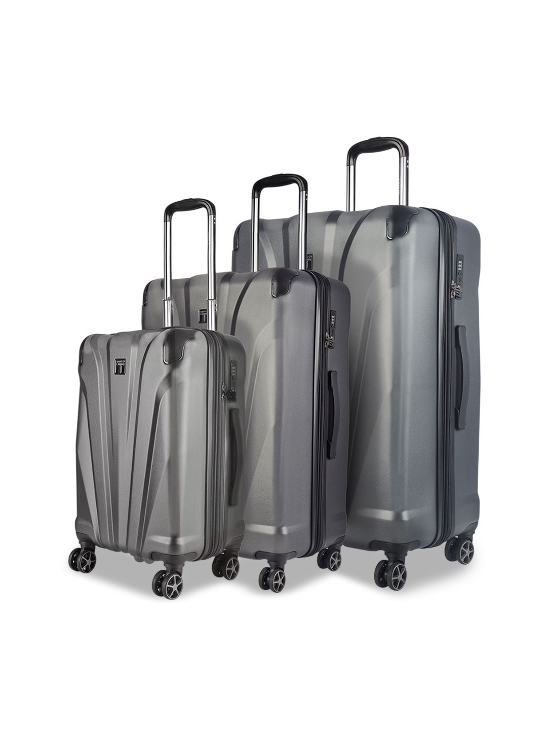 TIMUS Hard Luggage Set Of 3Textured Hard-Sided Trolley
