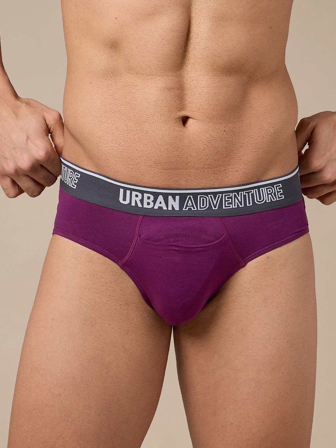 URBAN ADVENTURE Men Anti Bacterial Basic Brief 1UAM-006(WINE)