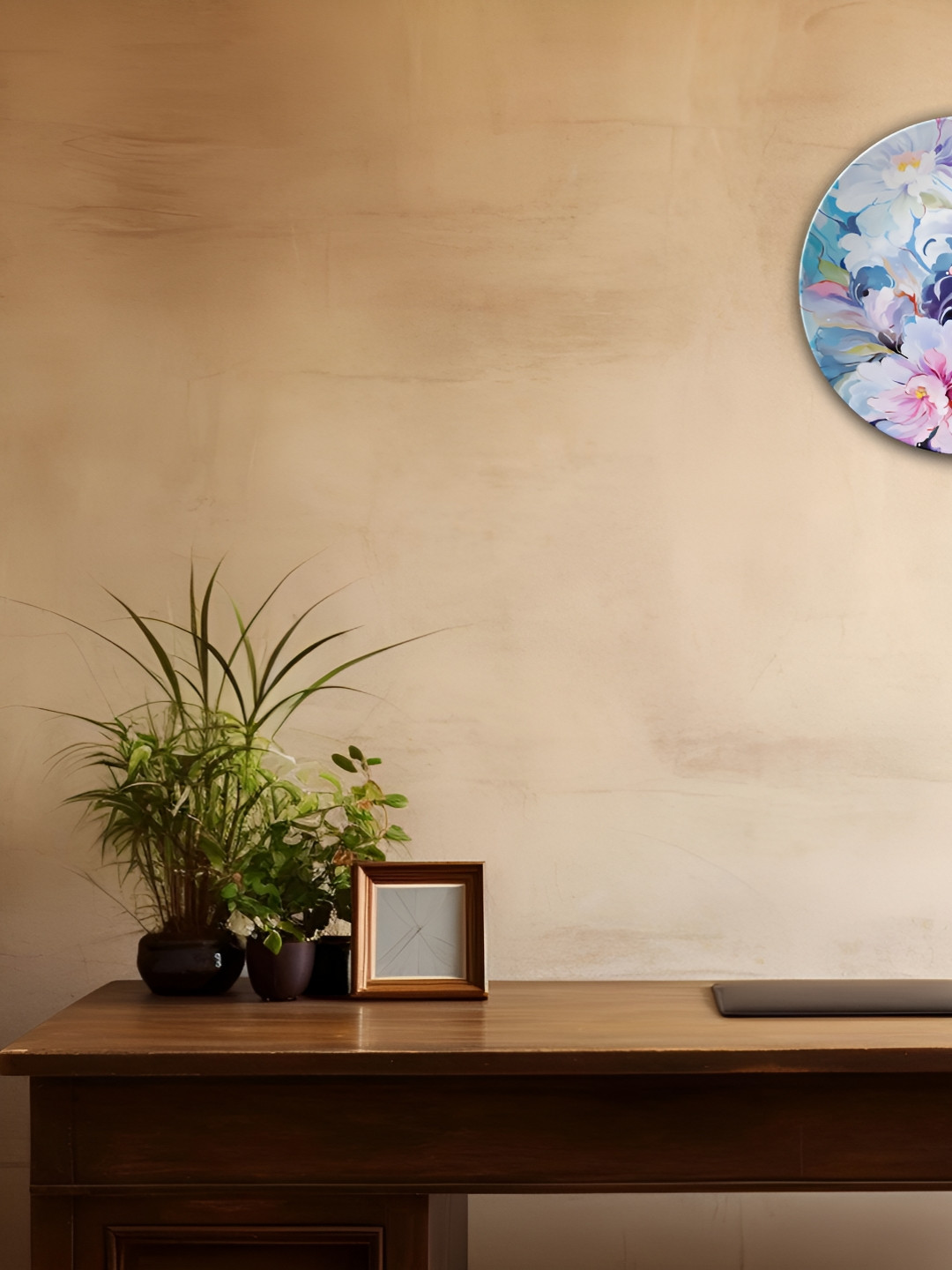 THE QUIRKY HOME A Floral Fantasy Ceramic Glossy Hanging Hall Wall Plates-8In