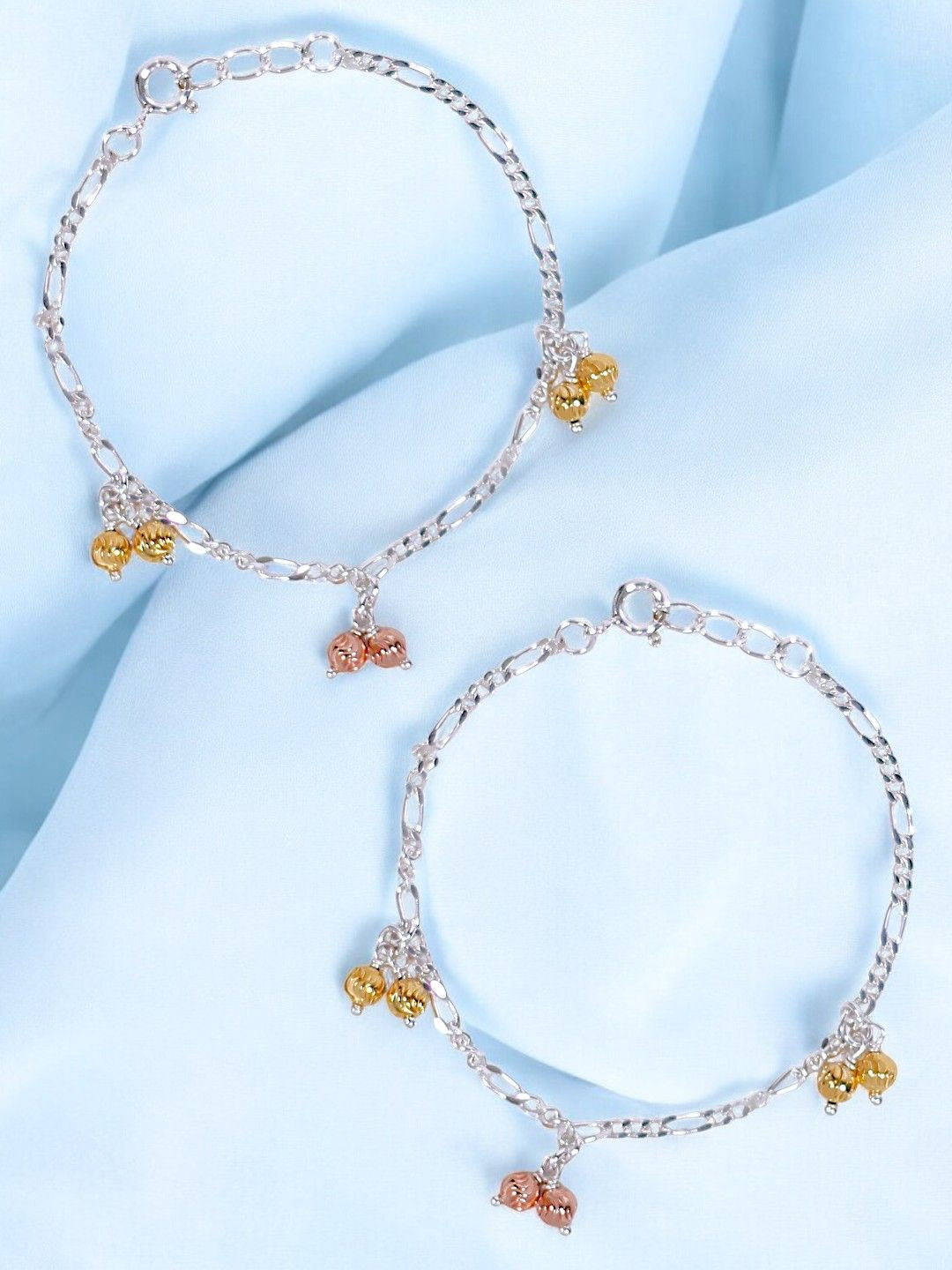 Taraash 925 Sterling Silver Small Bead Anklet