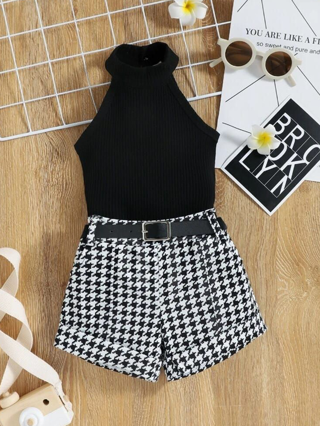 Ninas Girls Solid Top with Shorts