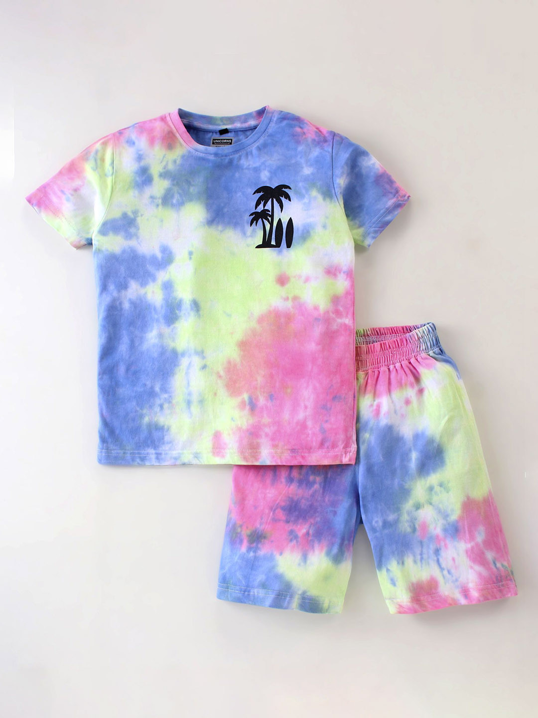 UNICORNS Kids-Unisex Printed T-shirt And Shorts Night suits