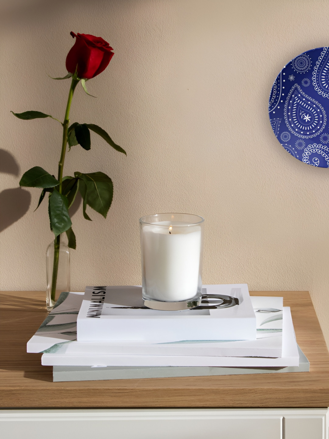 THE QUIRKY HOME Paisley Pattern Ceramic Ethnic Motifs Glossy Hall Wall Plates-9.8In