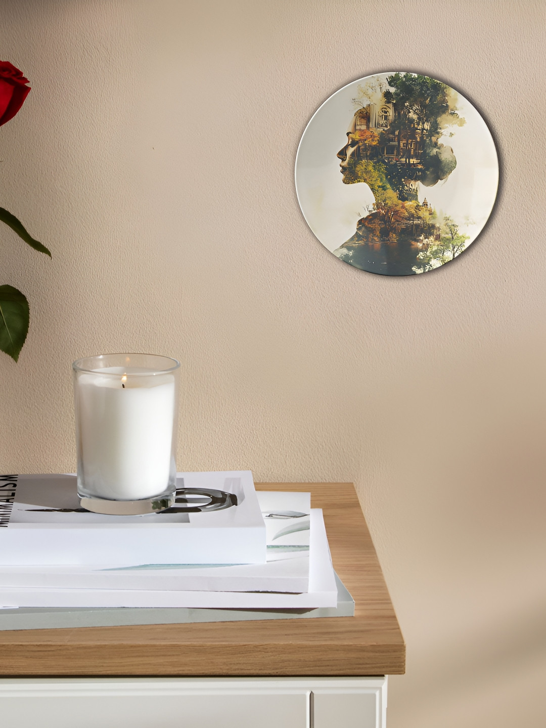 THE QUIRKY HOME A Fusion of Worlds Crafted Ceramics Glossy Hanging Hall Wall Plates-8In