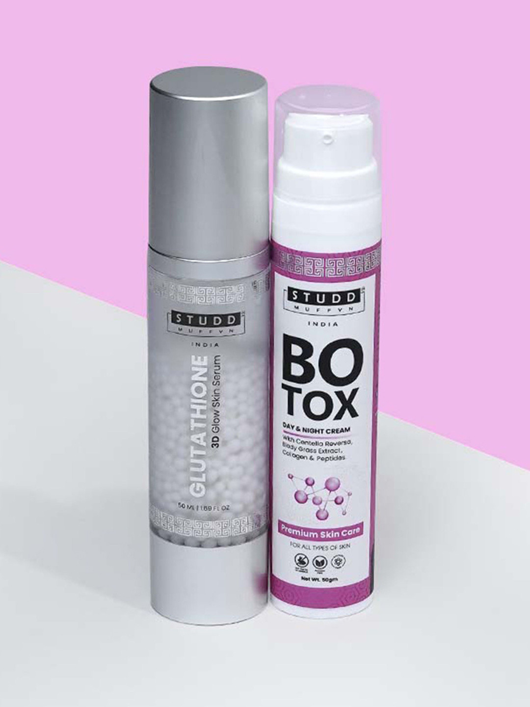 Studd Muffyn Set Of 2 Glutathione Serum- 50 ml & Botox Cream- 50 g