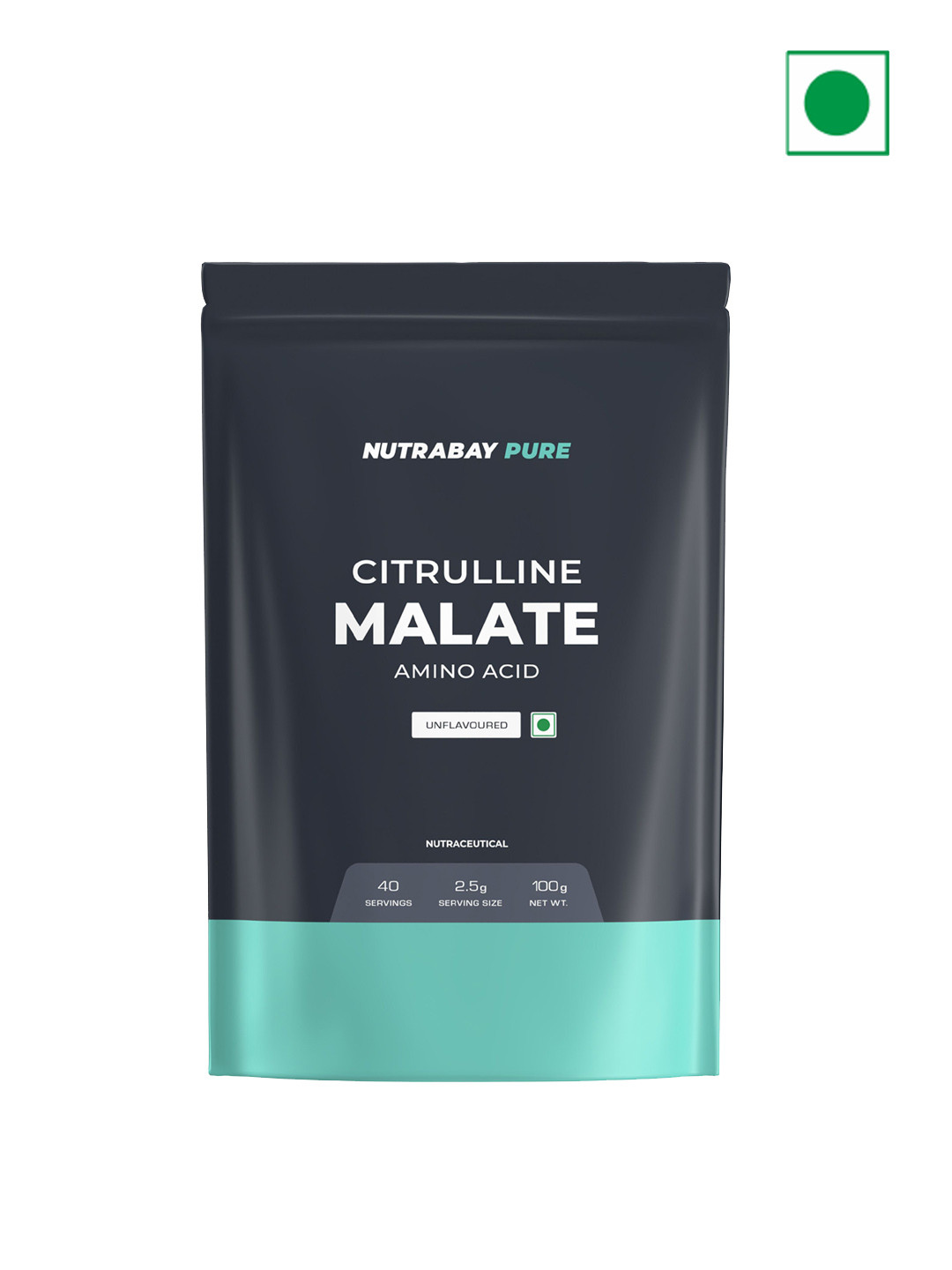 Nutrabay Pure 100% Citrulline Malate Powder Boosts Nitric Oxide - 100 g - Unflavoured