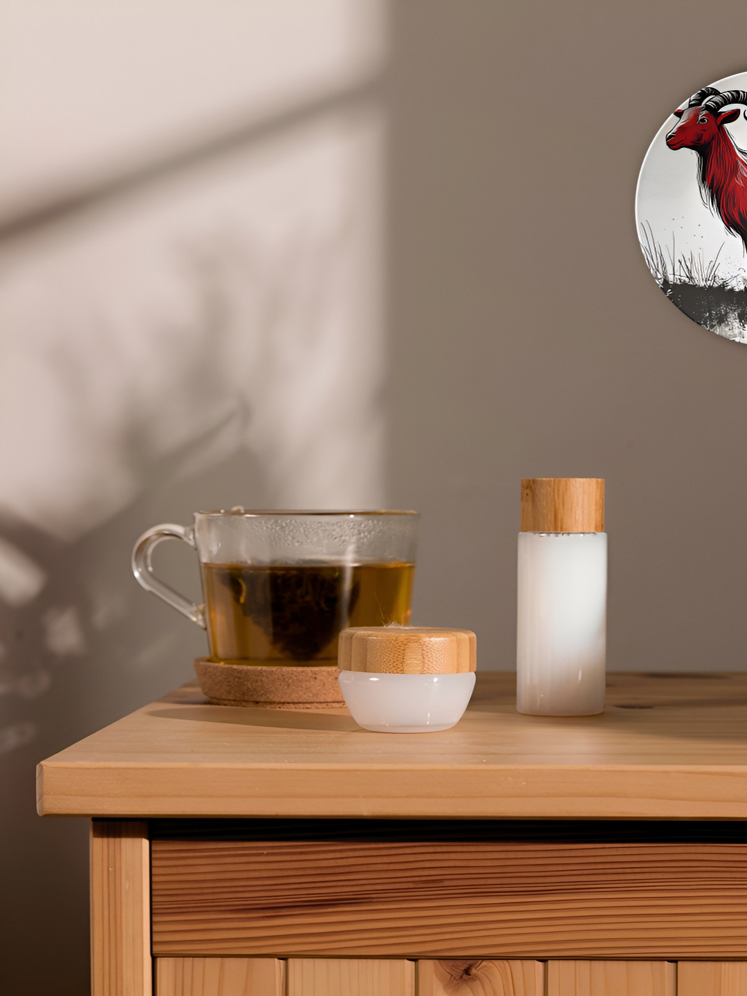 THE QUIRKY HOME A Fiery Creature Crafted Ceramics Glossy Hanging Hall Wall Plates-8In