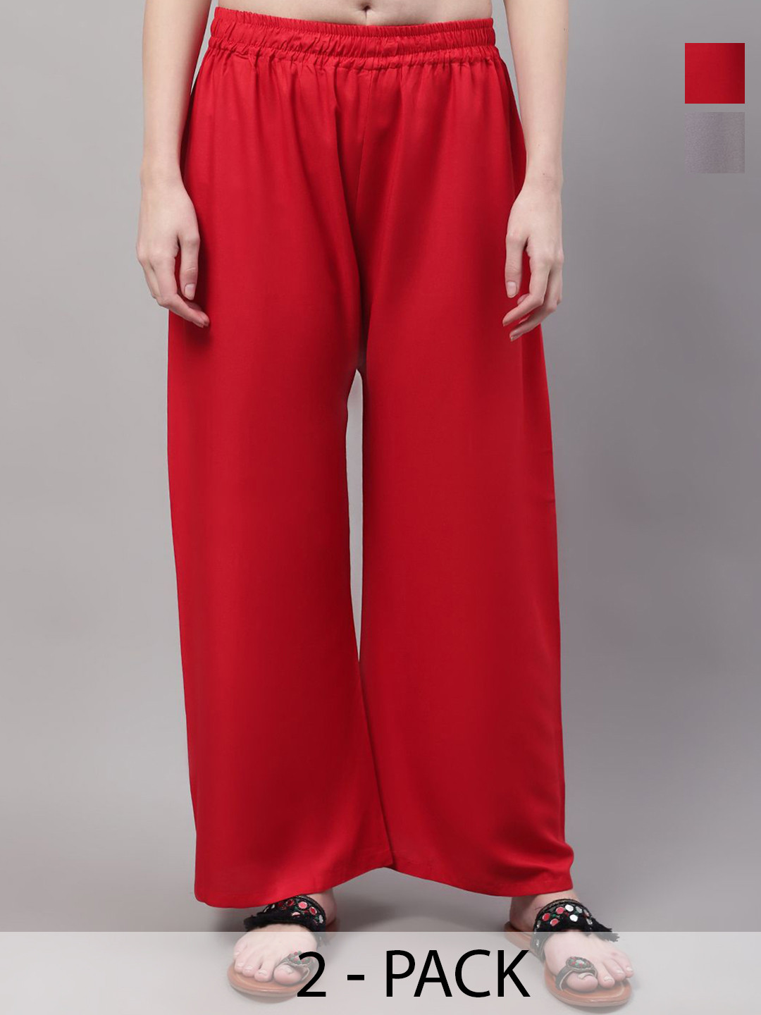 Valles365 by S.C. Women Pack Of 2 Flared Palazzos