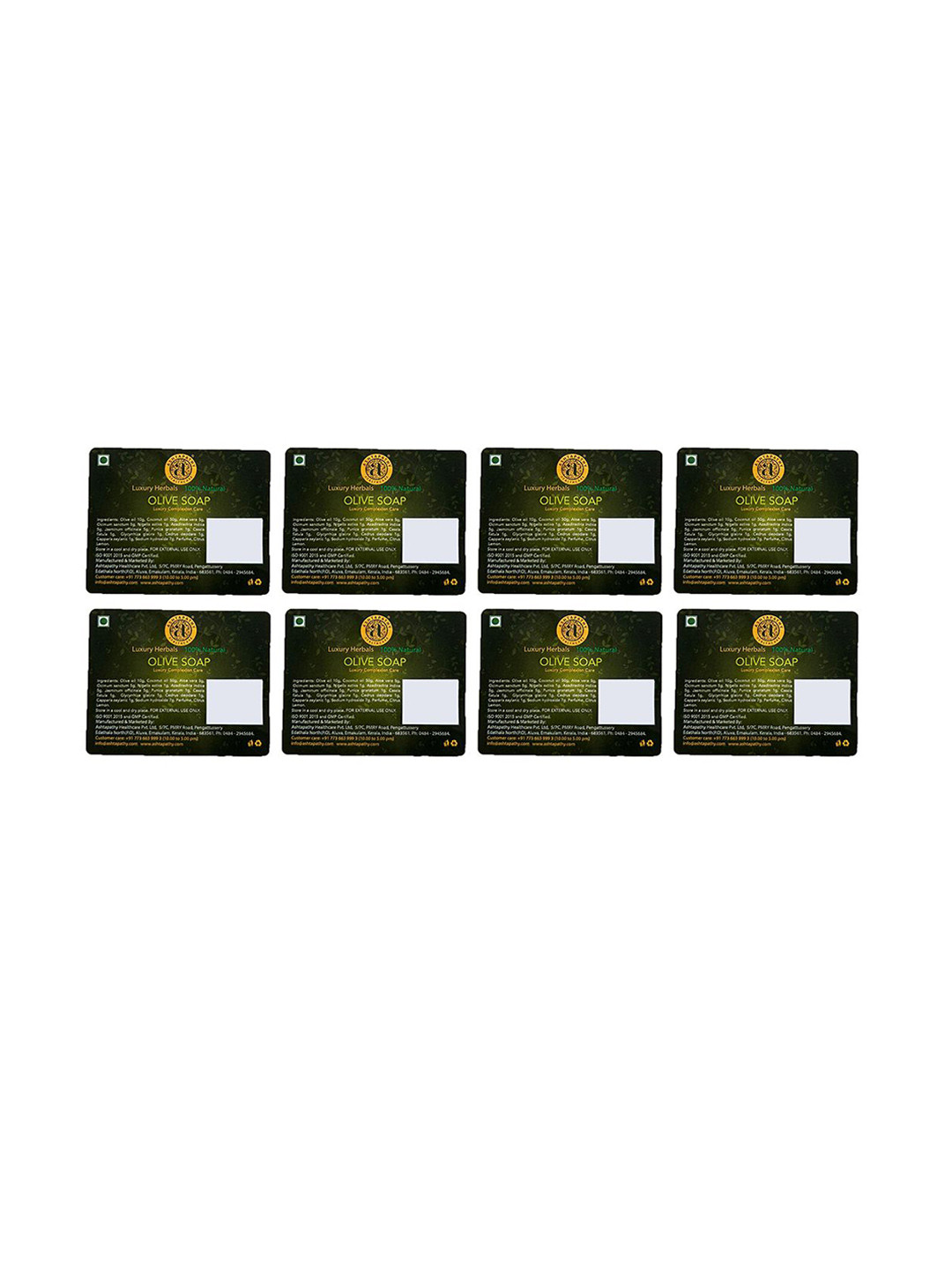 Ashtapathy Set Of 8 Natural Olive Soap - 60 g Each