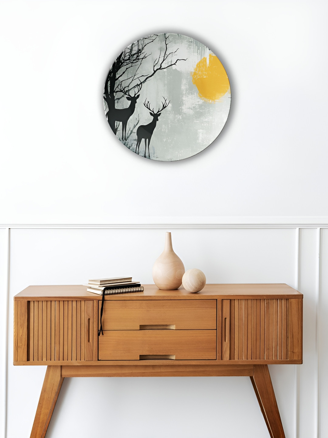 THE QUIRKY HOME Serene Moment Decorative Crafted Ceramics Glossy Hall Wall Plates-10In