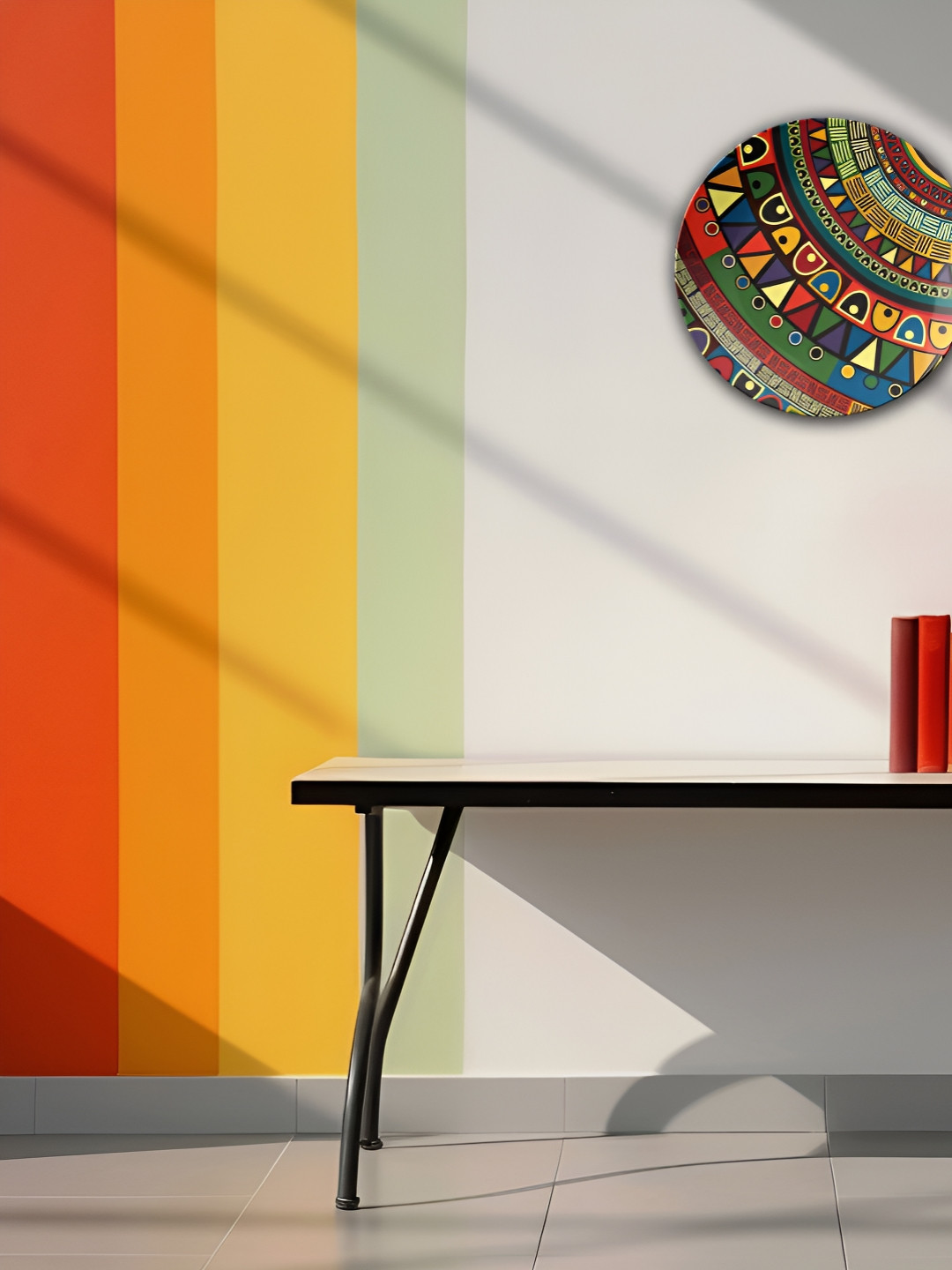 THE QUIRKY HOME A Tribal Tapestry Crafted Ceramics Glossy Hanging Hall Wall Plates-8In