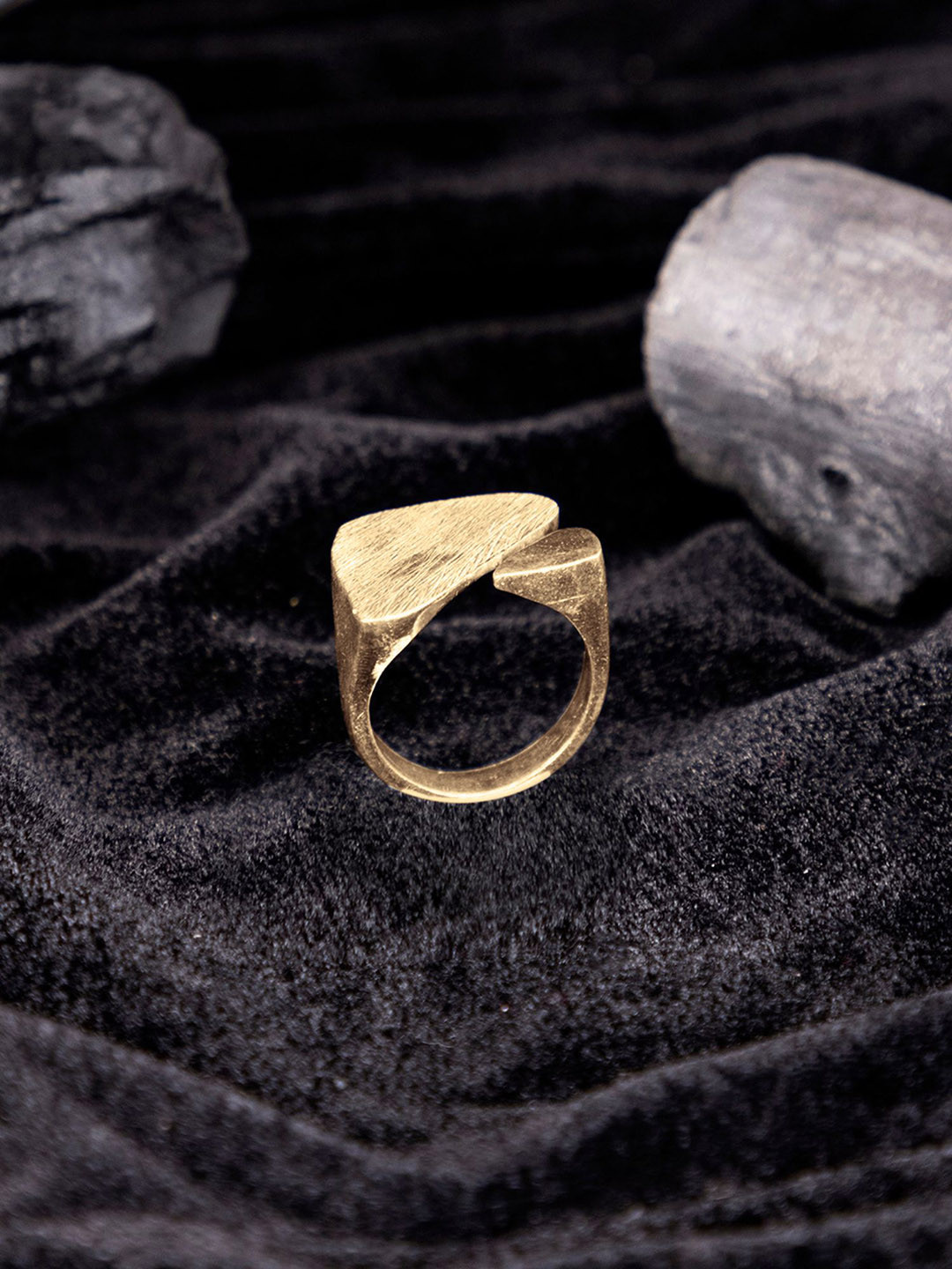 Studio One Love Brass-Plated Adjustable Minimalist Finger Ring