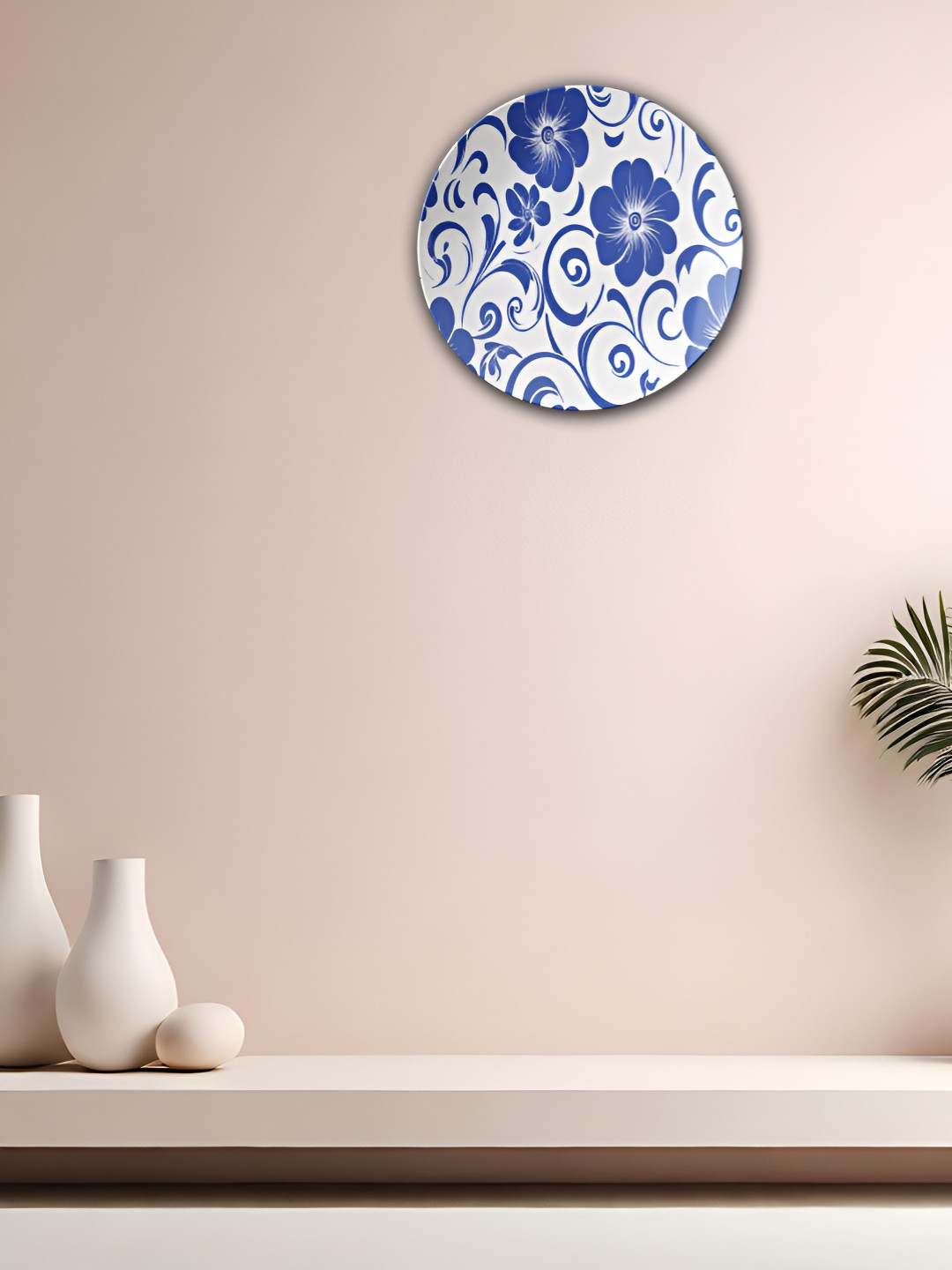 THE QUIRKY HOME Floral Fantasy Ceramic Glossy Hanging Hall Wall Plates-9.8In