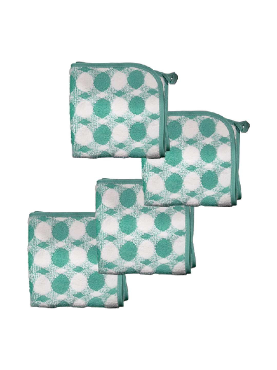 HOUSSE 4-Pcs Turquoise-Green 350 GSM Ultra Absorbent Super Soft Quick Dry Face Towels