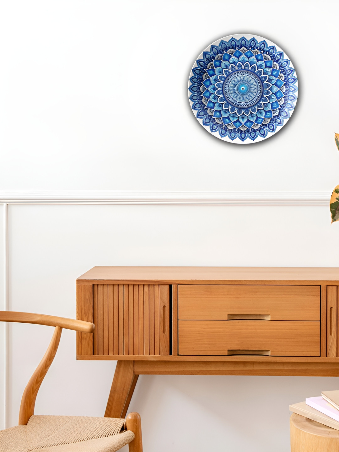 THE QUIRKY HOME A Mandala Magic Ceramic Ethnic Motifs Glossy Hanging Hall Wall Plates-8In