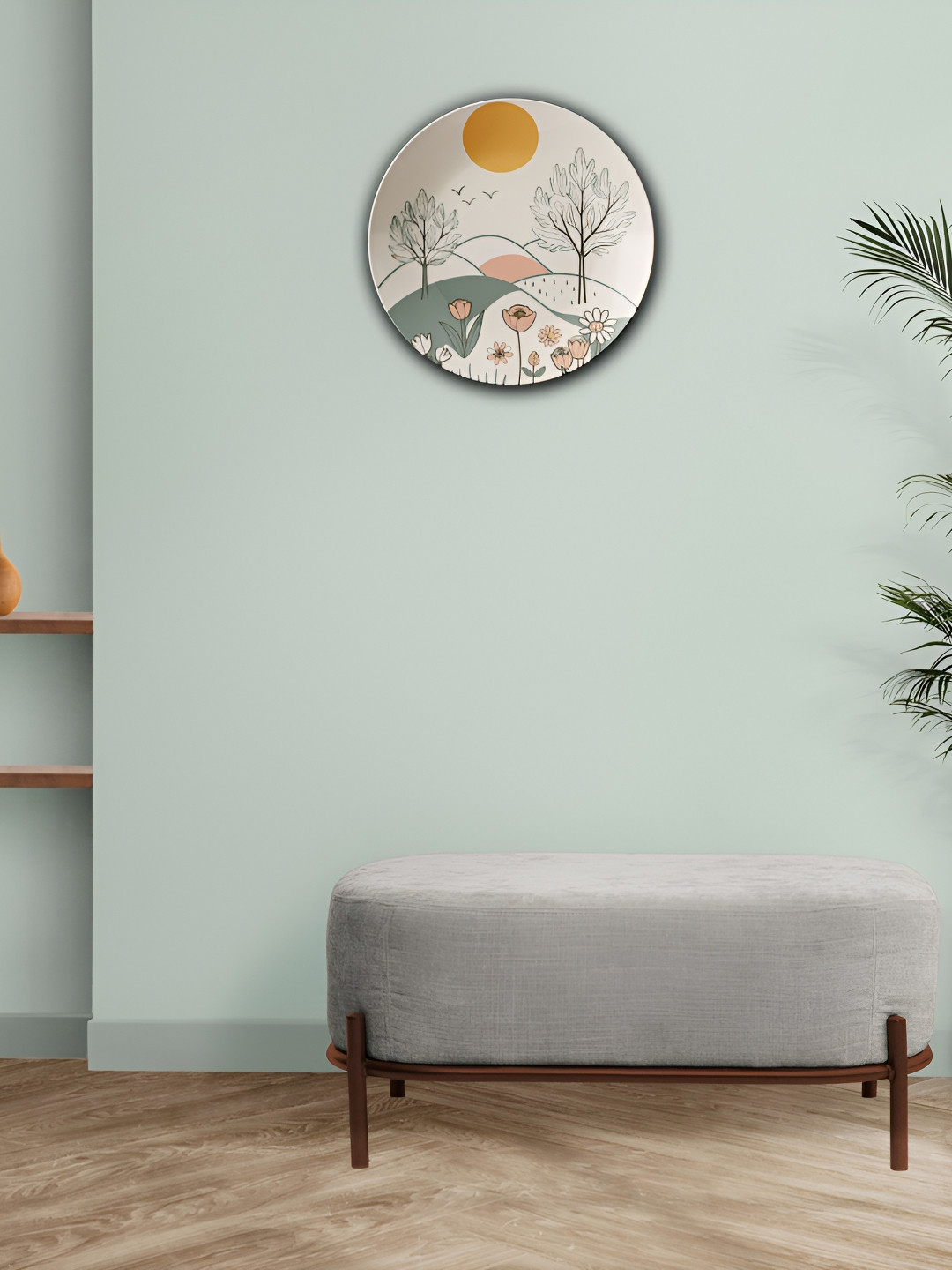 THE QUIRKY HOME A Sunny Daydream Crafted Ceramics Matte Hanging Hall Wall Plates-10In