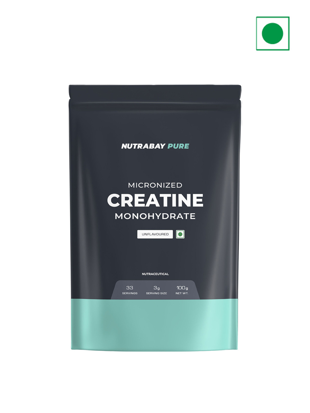 Nutrabay Pure 100% Micronised Creatine Monohydrate - 100 g - Unflavoured