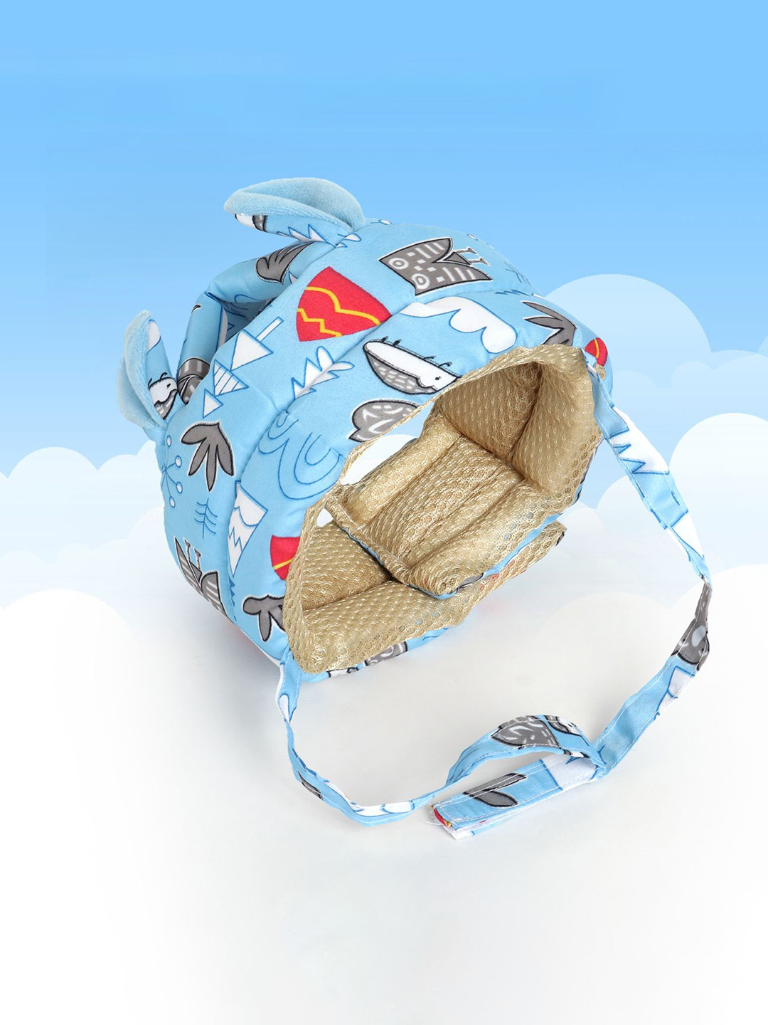 Adore Kids Printed Adjustable Safety Head Protector Helmet with Adjustable Strap