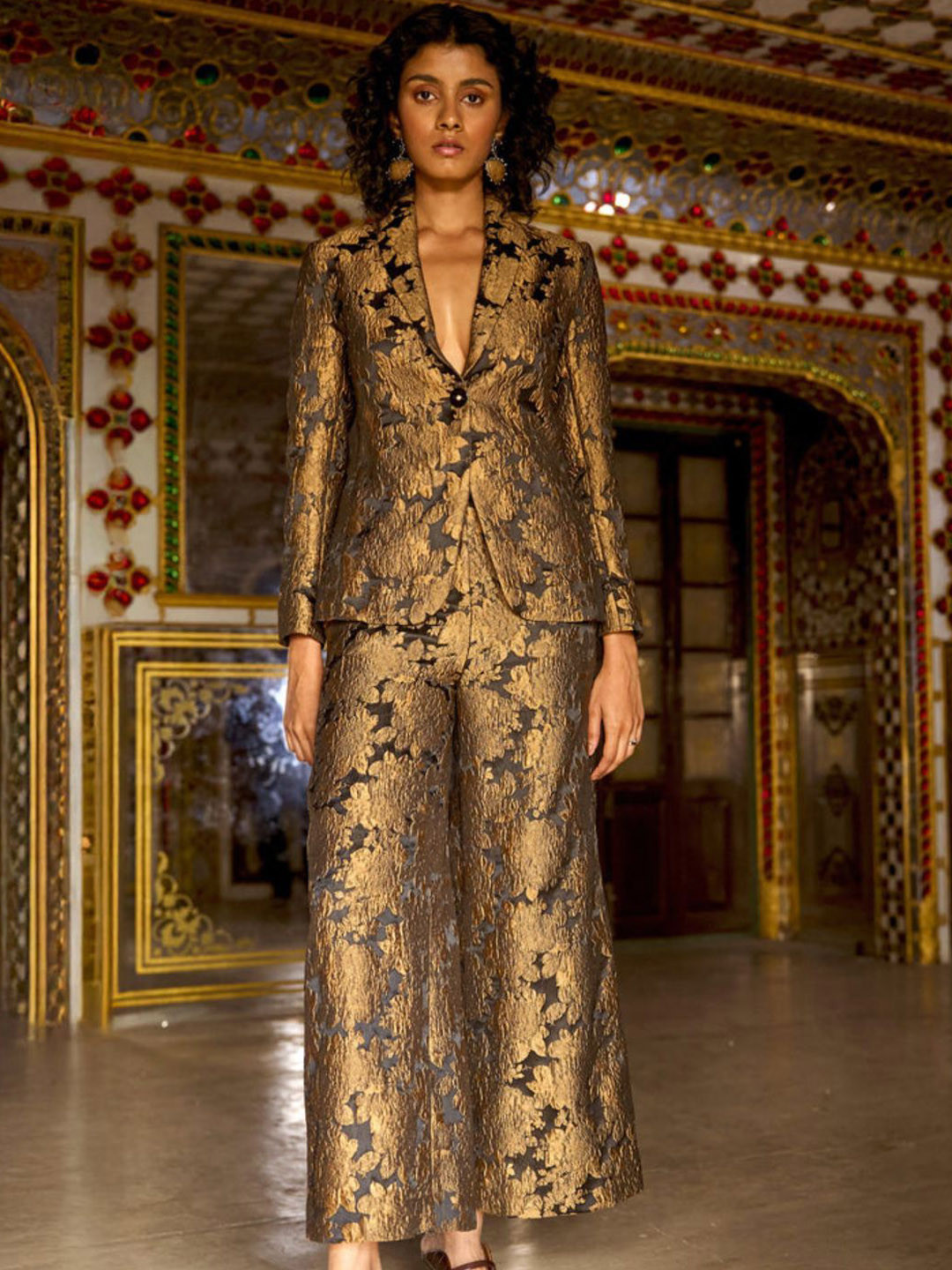 Dash and Dot Floral Brocade Suit