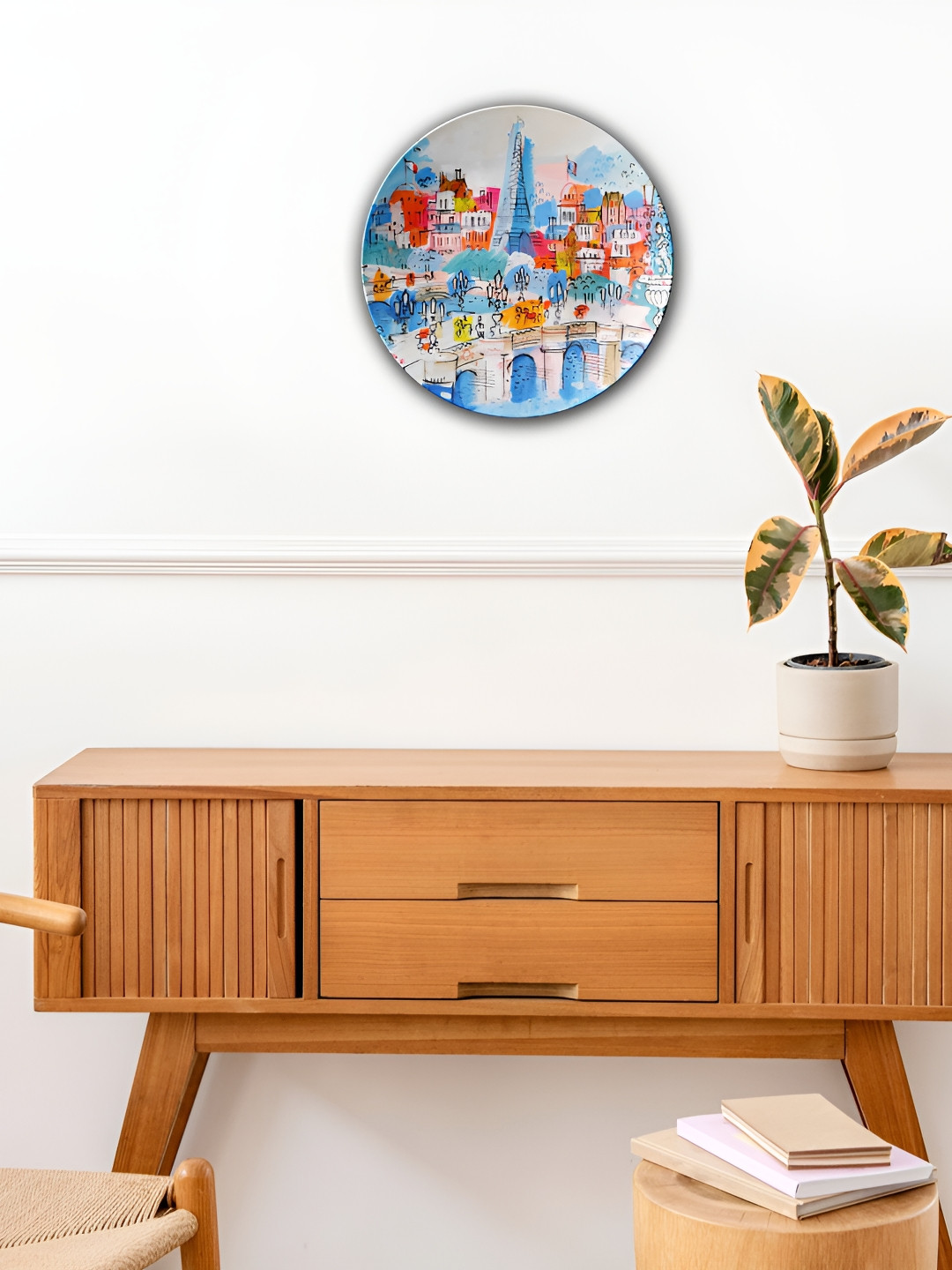 THE QUIRKY HOME A Parisian Dream Crafted Ceramics Glossy Hanging Hall Wall Plates-8In