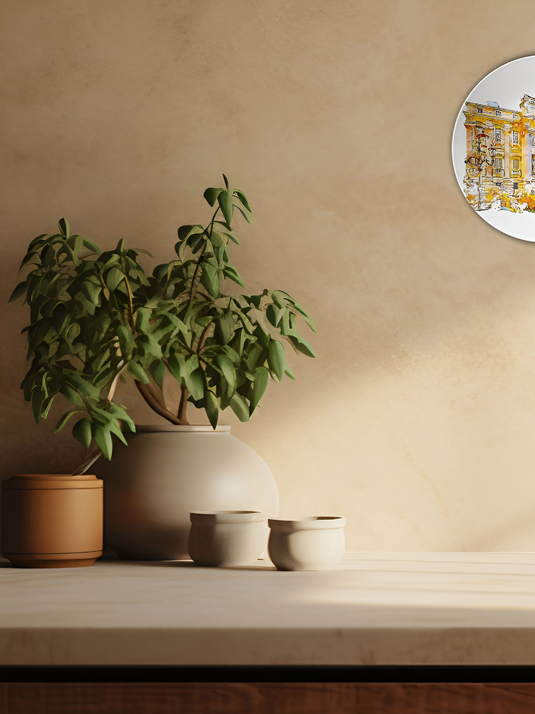 THE QUIRKY HOME Italian Landmark Crafted Ceramics Glossy Hanging Hall Wall Plates-8In