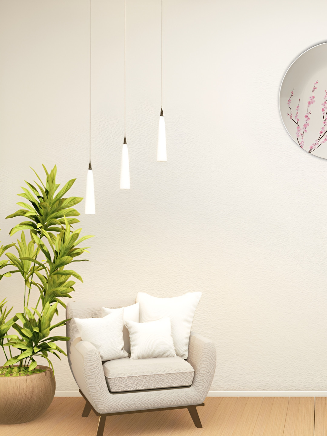 THE QUIRKY HOME A Springtime Dream Ceramic Floral Glossy Hanging Hall Wall Plates-10In