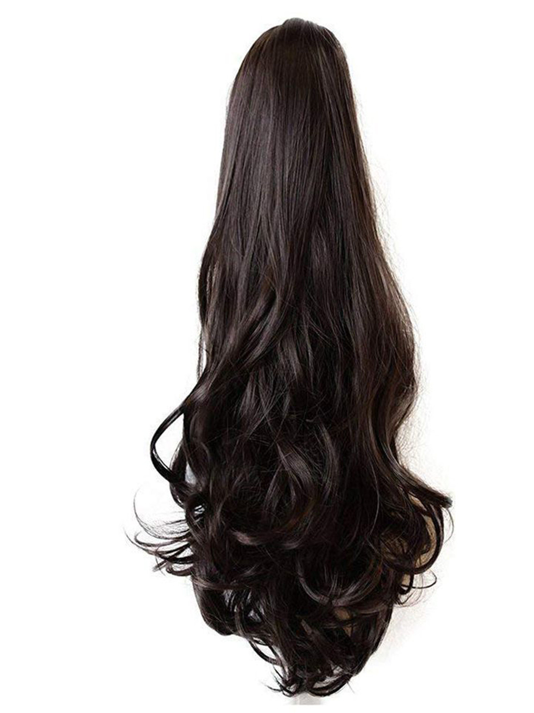 KRENOZ Wavy Ponytail Claw-Clip Hair Extension - Black